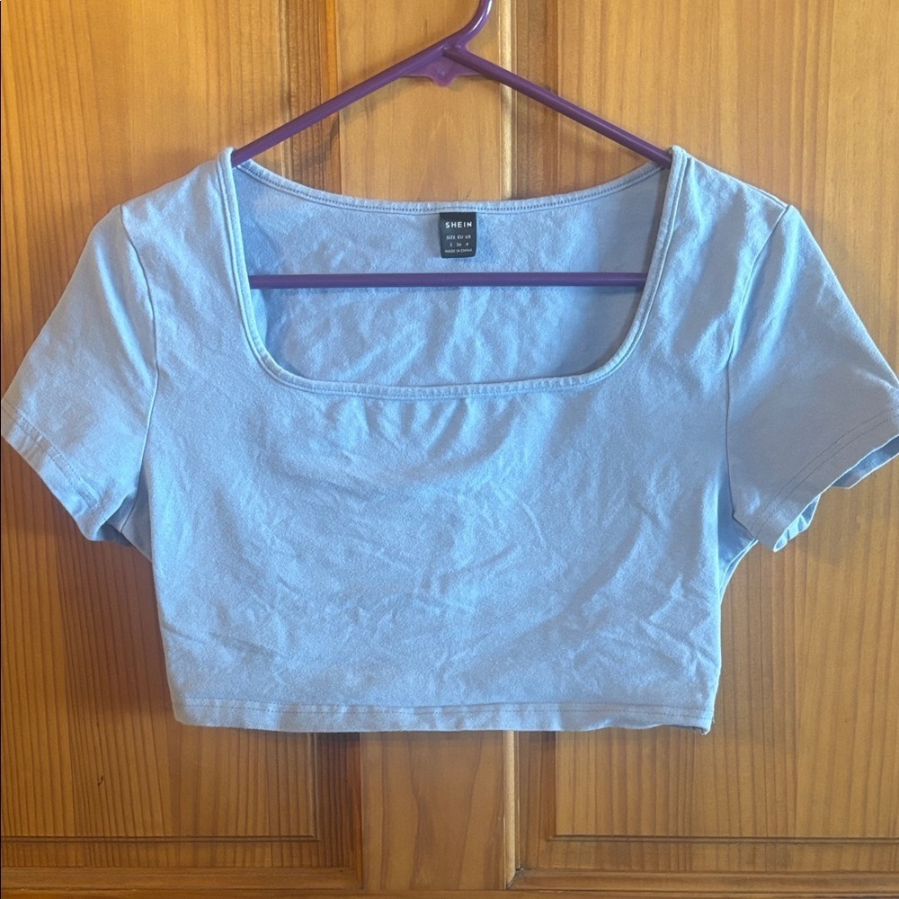 SHEIN Sky Blue Women's Crop Top